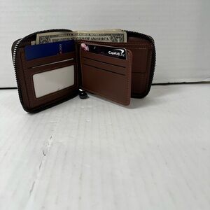 Elegant Brown Leather Card Holder